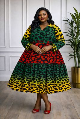 Multi Color Leopard Dress