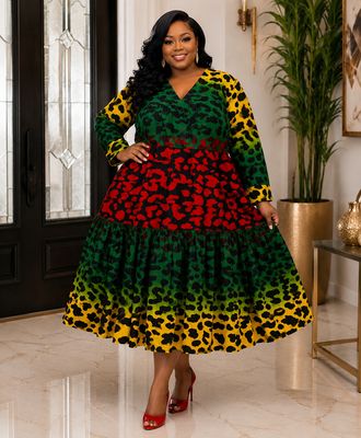 Multi Color Leopard Dress Multi Color Leopard Dress