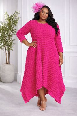 Fuchsia Popcorn Dress