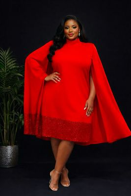 Red Stardom Sequin Dress