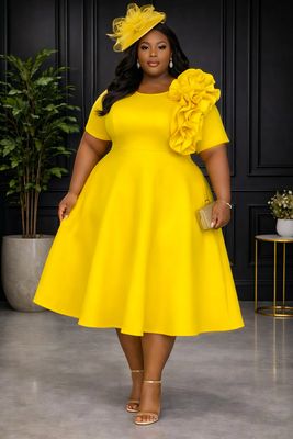 Yellow Lady London Ruffle Dress Yellow Lady London Ruffle Dress