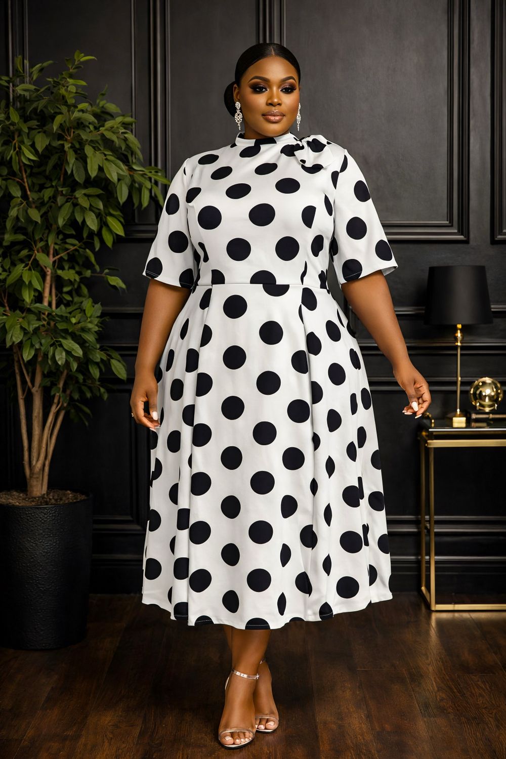 White Kristy Polk Dot Dress