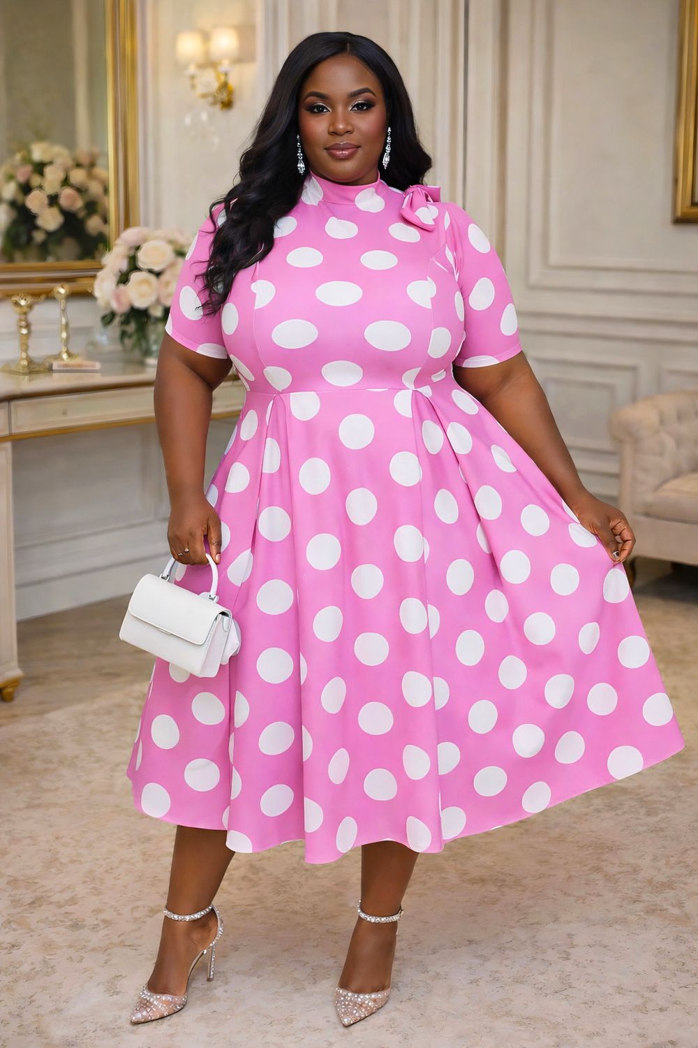 Pink Kristy Polk Dot Dress