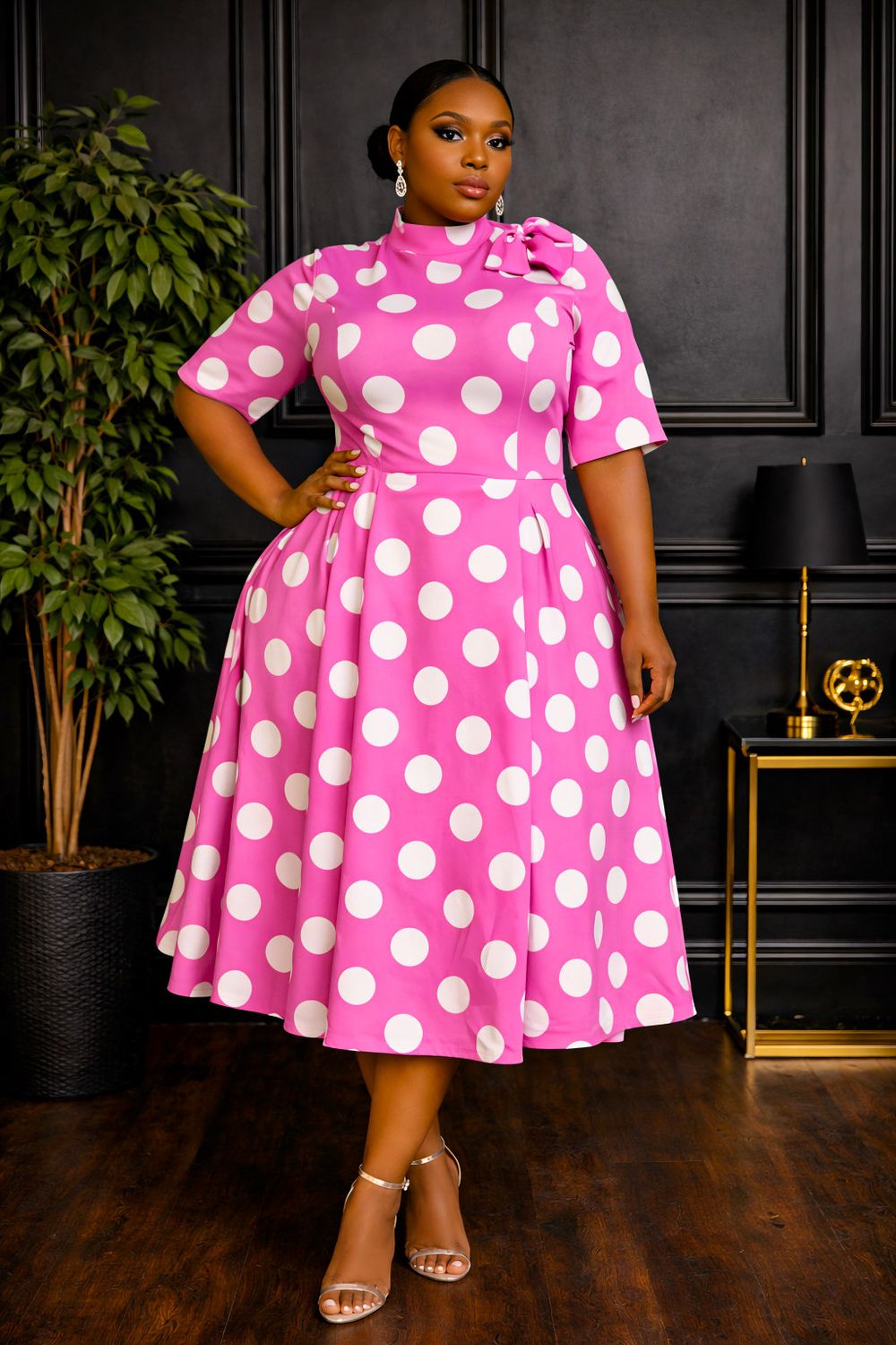 Pink Kristy Polk Dot Dress