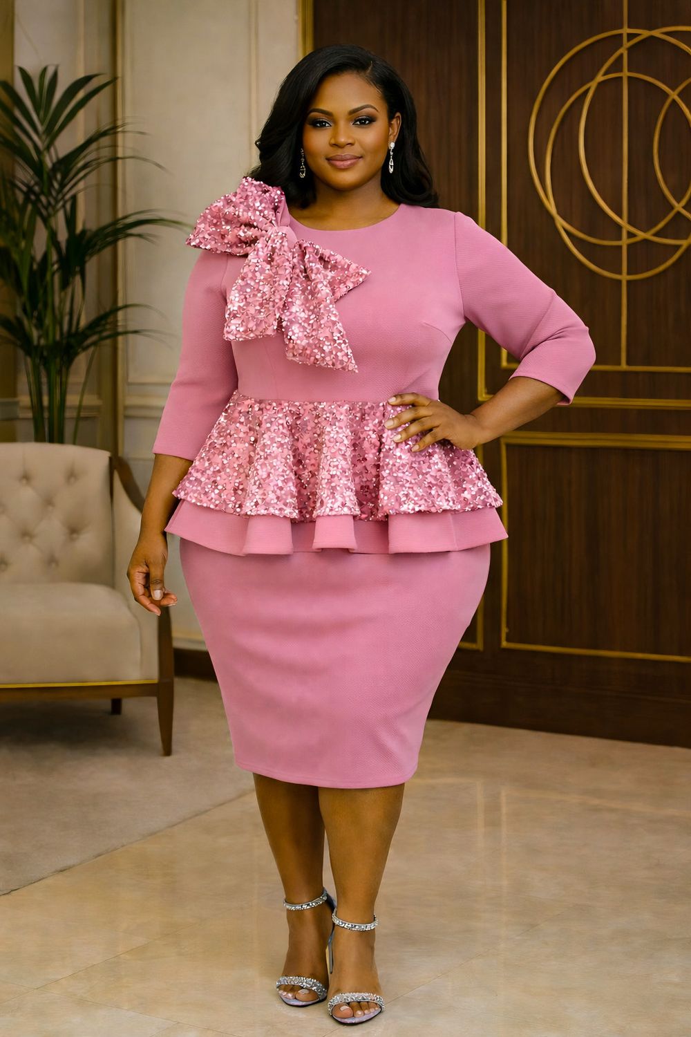 Pink GlitzLight Sequin Dress