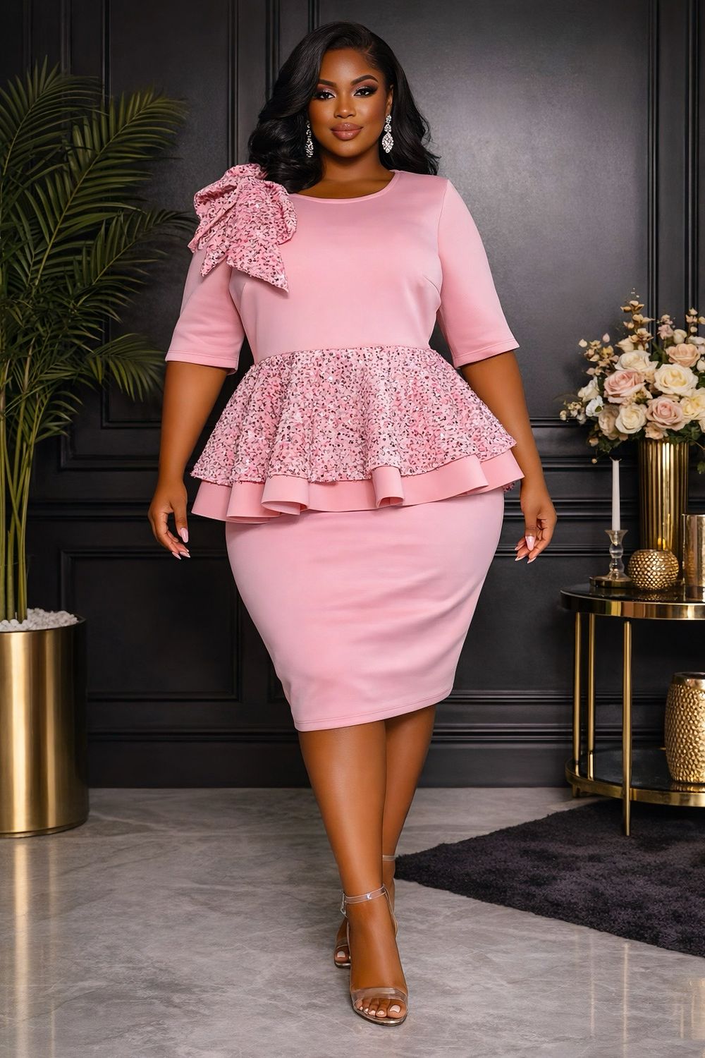 Pink GlitzLight Sequin Dress