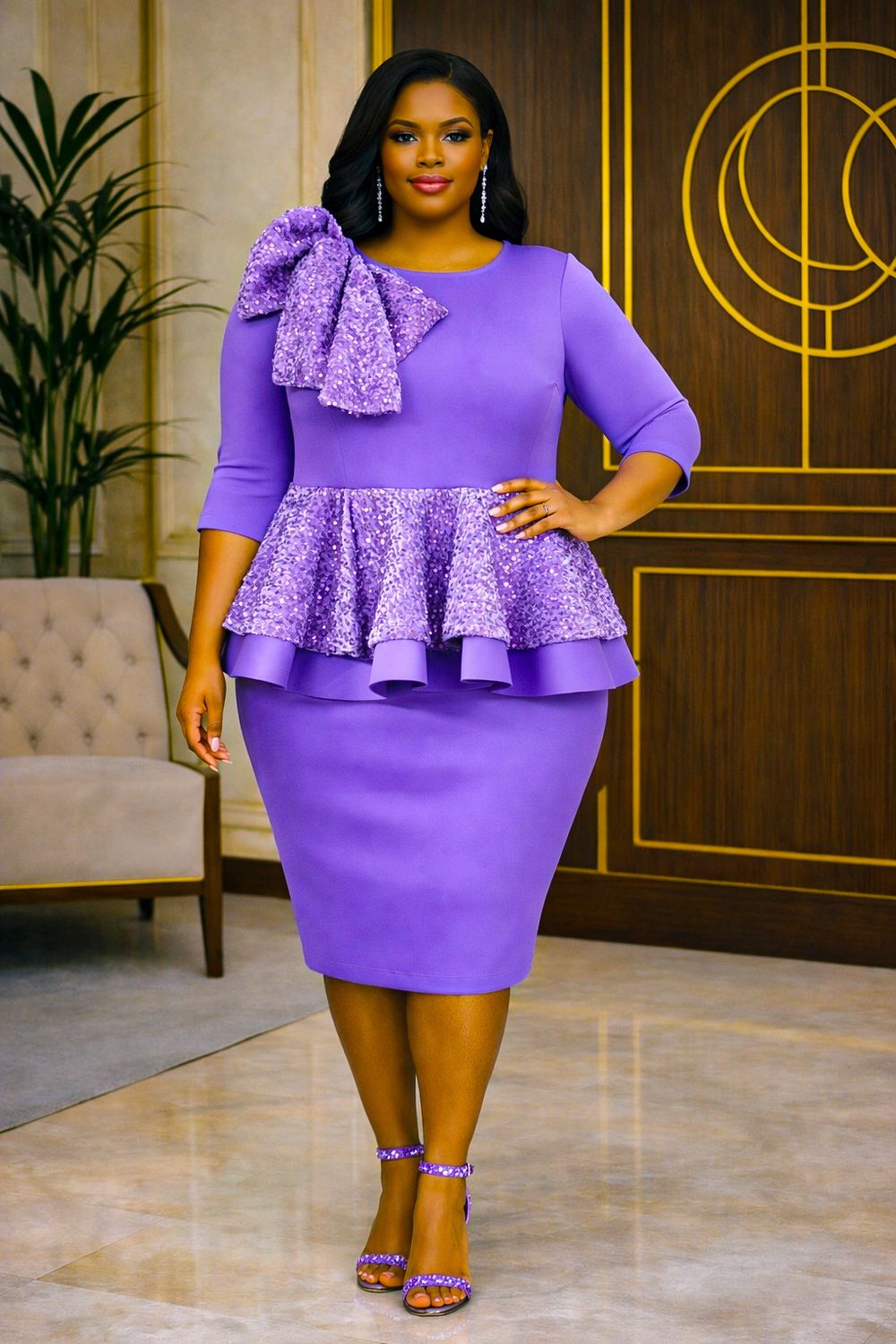 Lilac GlitzLight Sequin Dress