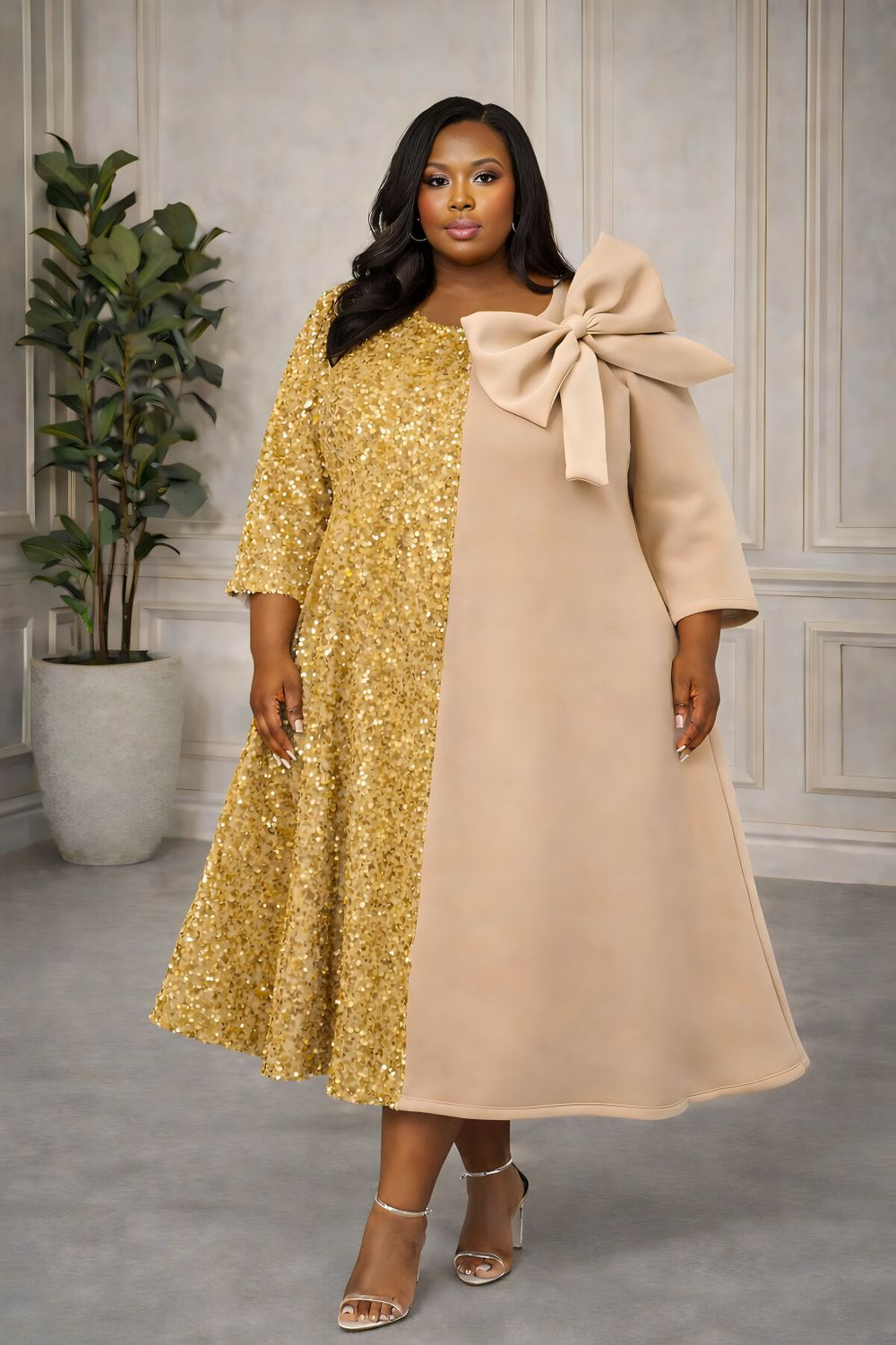 Golden Starlight Sequin Dress