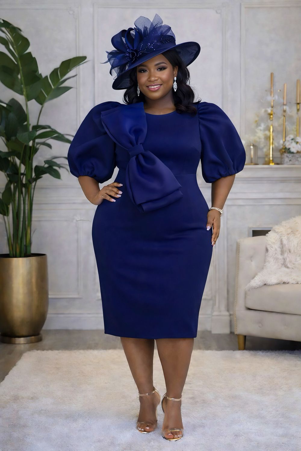 Chasity Navy Bownette Dress
