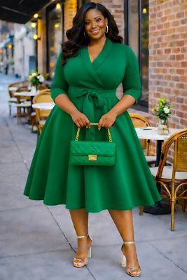 Majestic Green Swing Dress Majestic Green Swing Dress