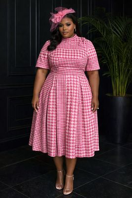 Mandy Houndstooth Bowtie Dress Mandy Houndstooth Bowtie Dress