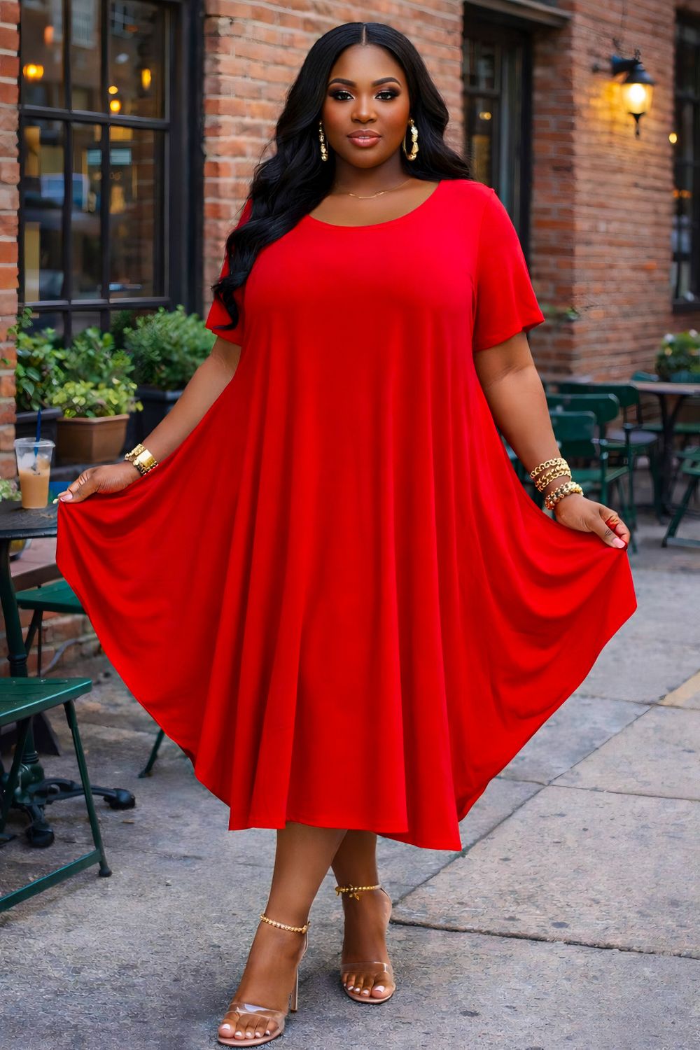 Red Cassie Baggie Dress