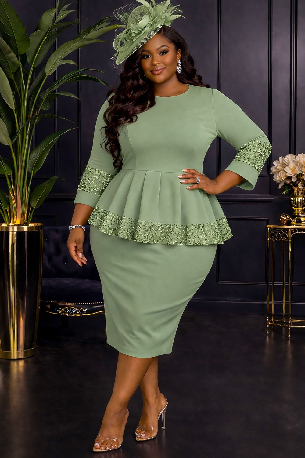 Mint Candelight Sequin Dress