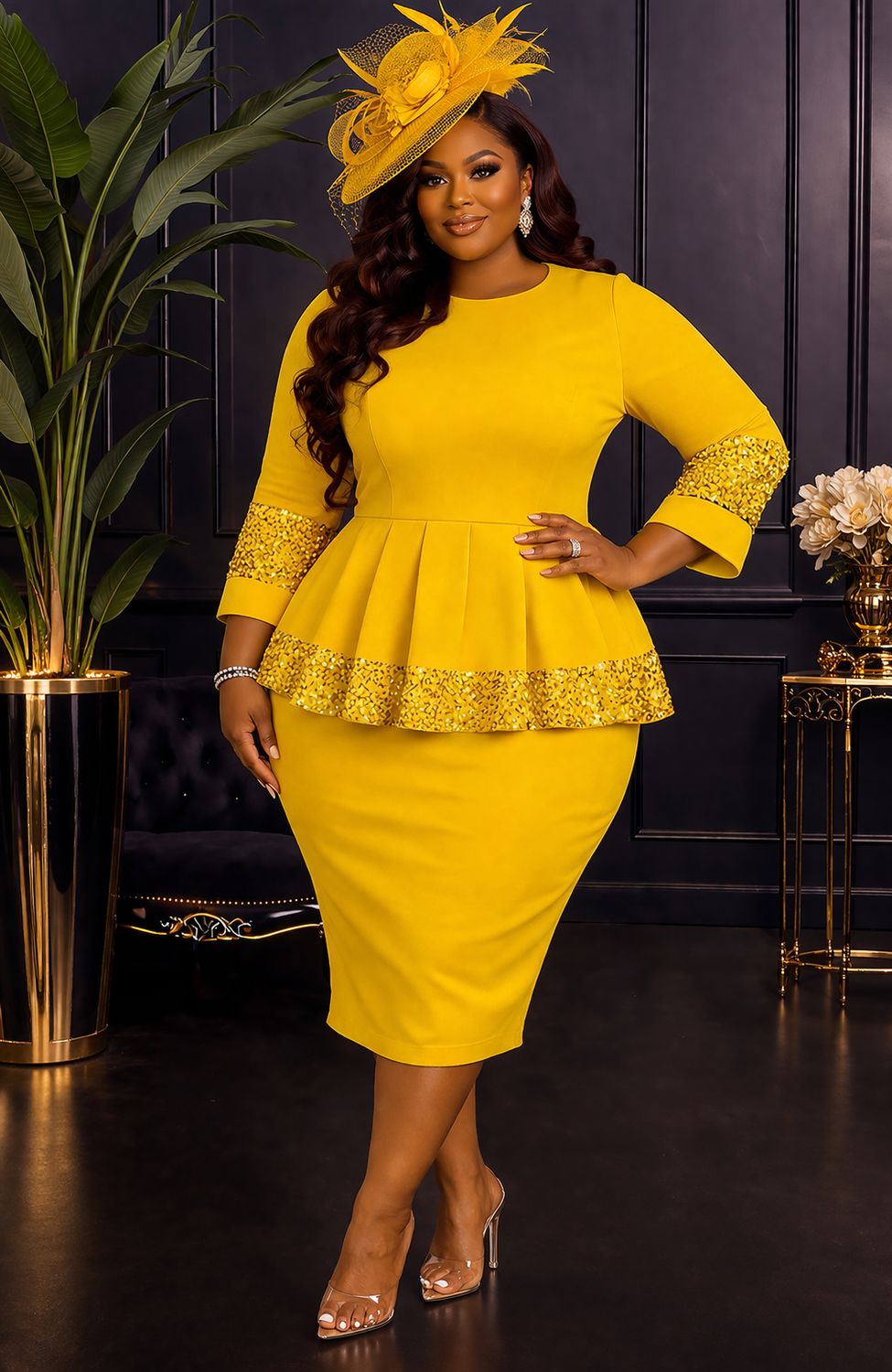 Banana Candlelight Sequin Dress