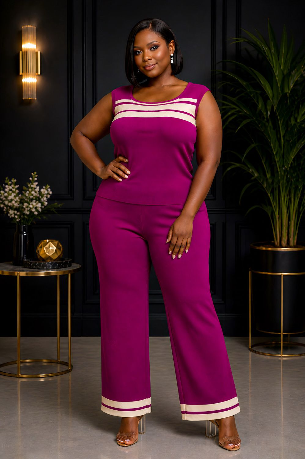 Soft Plum Power Knit Set