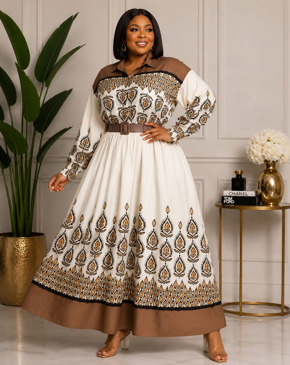 Wilona Gold Belted Dress