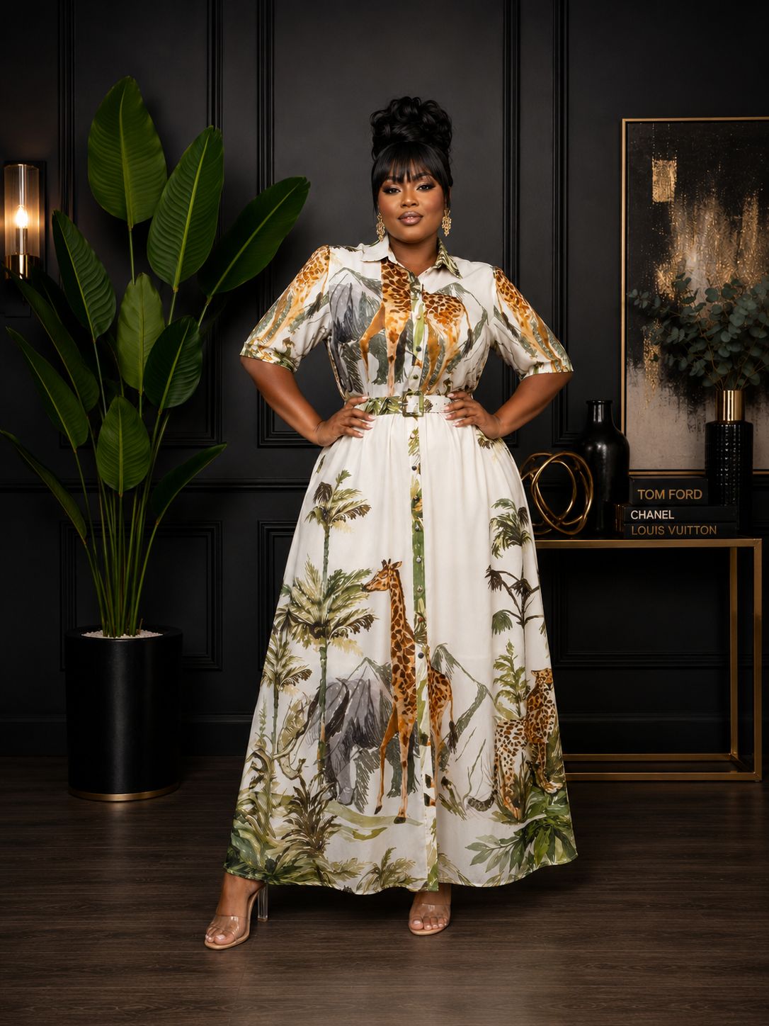 Kenya Safari Belted Dress