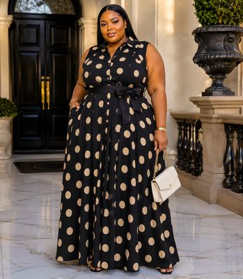 Jade Polk Dot Maxi Dress