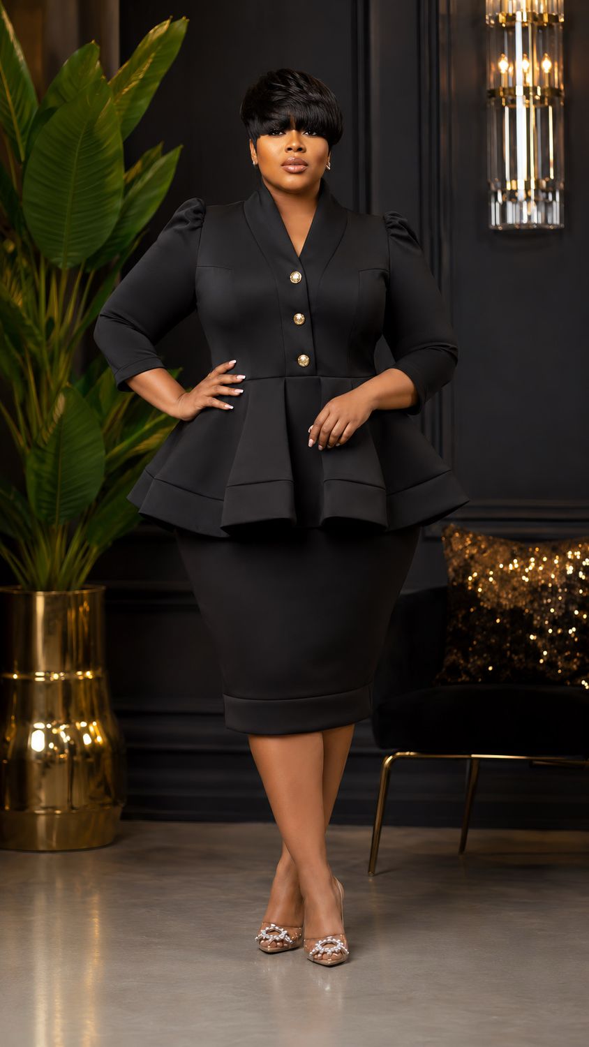 Night Gracelette Peplum Dress