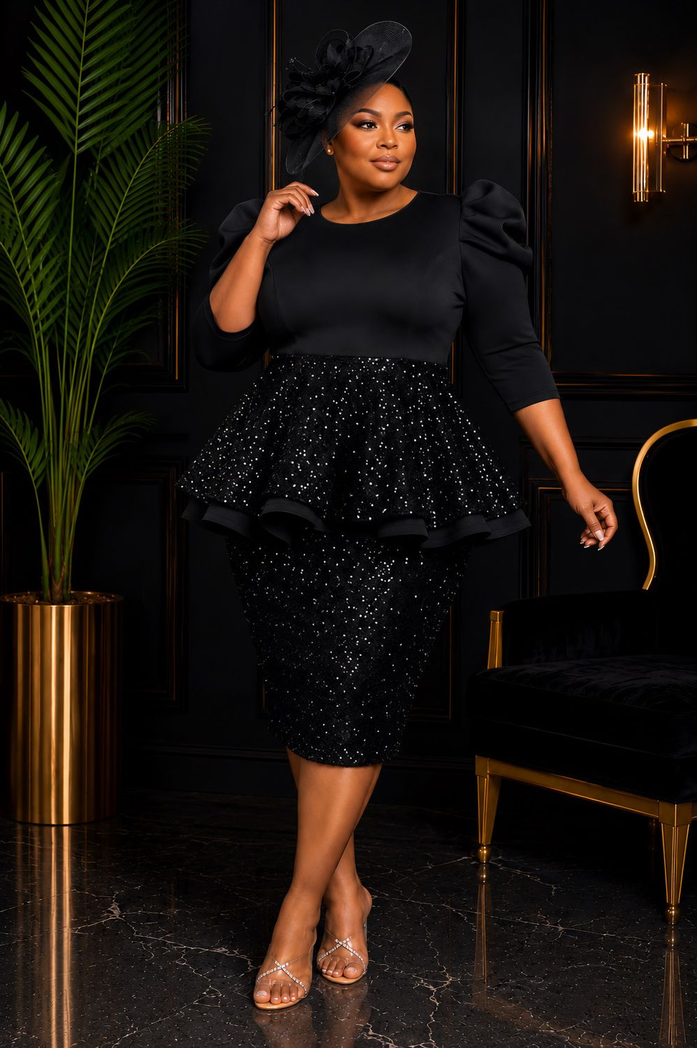 Black Starbright Sequin Dress