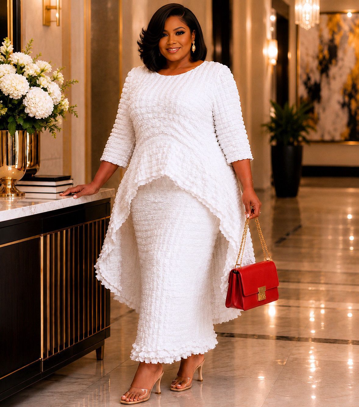 Angelic Popcorn Skirt Set