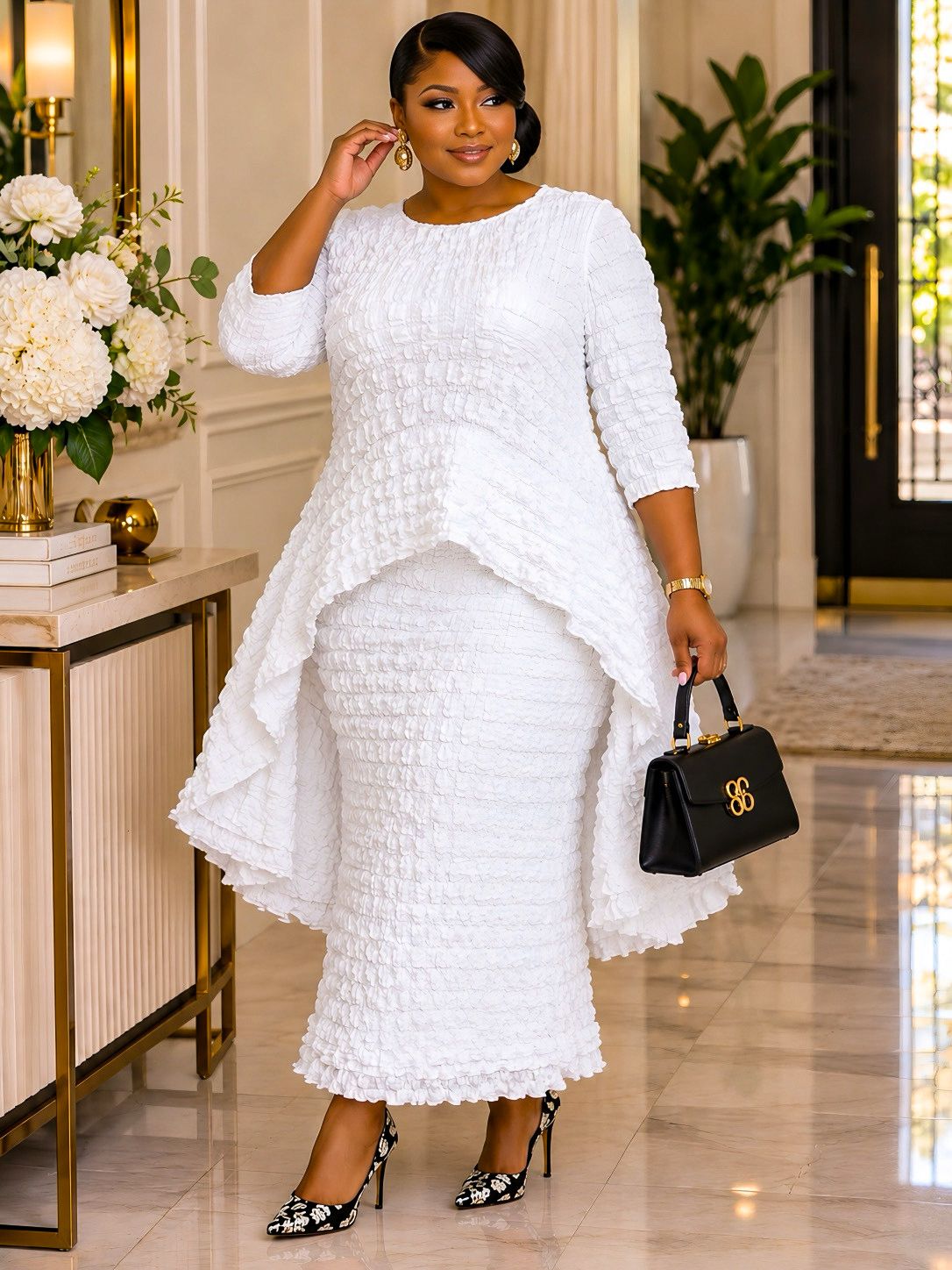 Angelic Popcorn Skirt Set