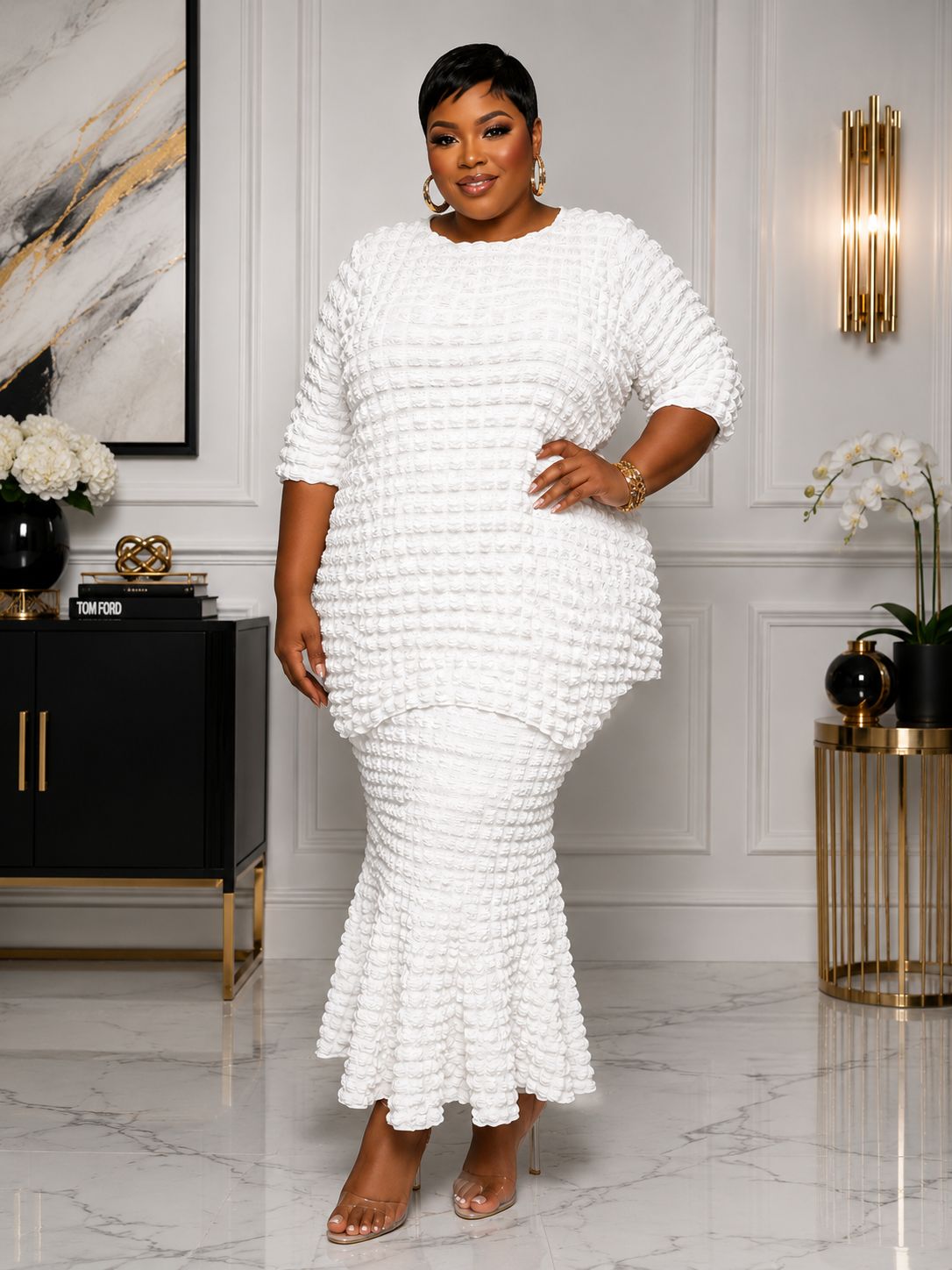 White Jazzy Popcorn Set