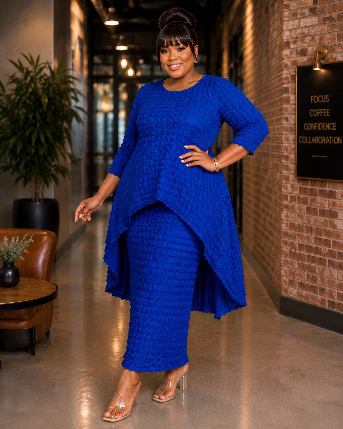 Royal Popcorn Skirt Set