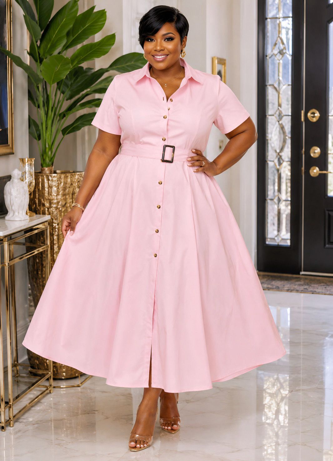 Pink Passion Belted Dress