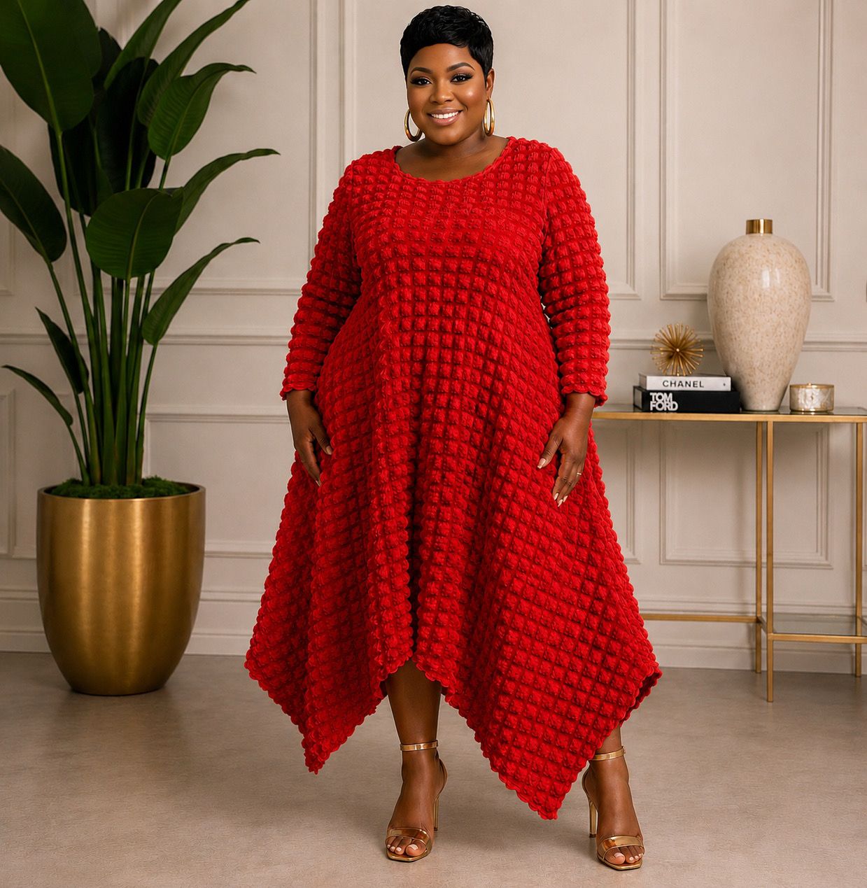 Red Popcorn Dress