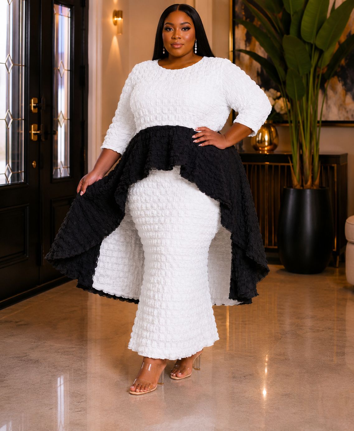 Classic Duo Popcorn Skirt Set