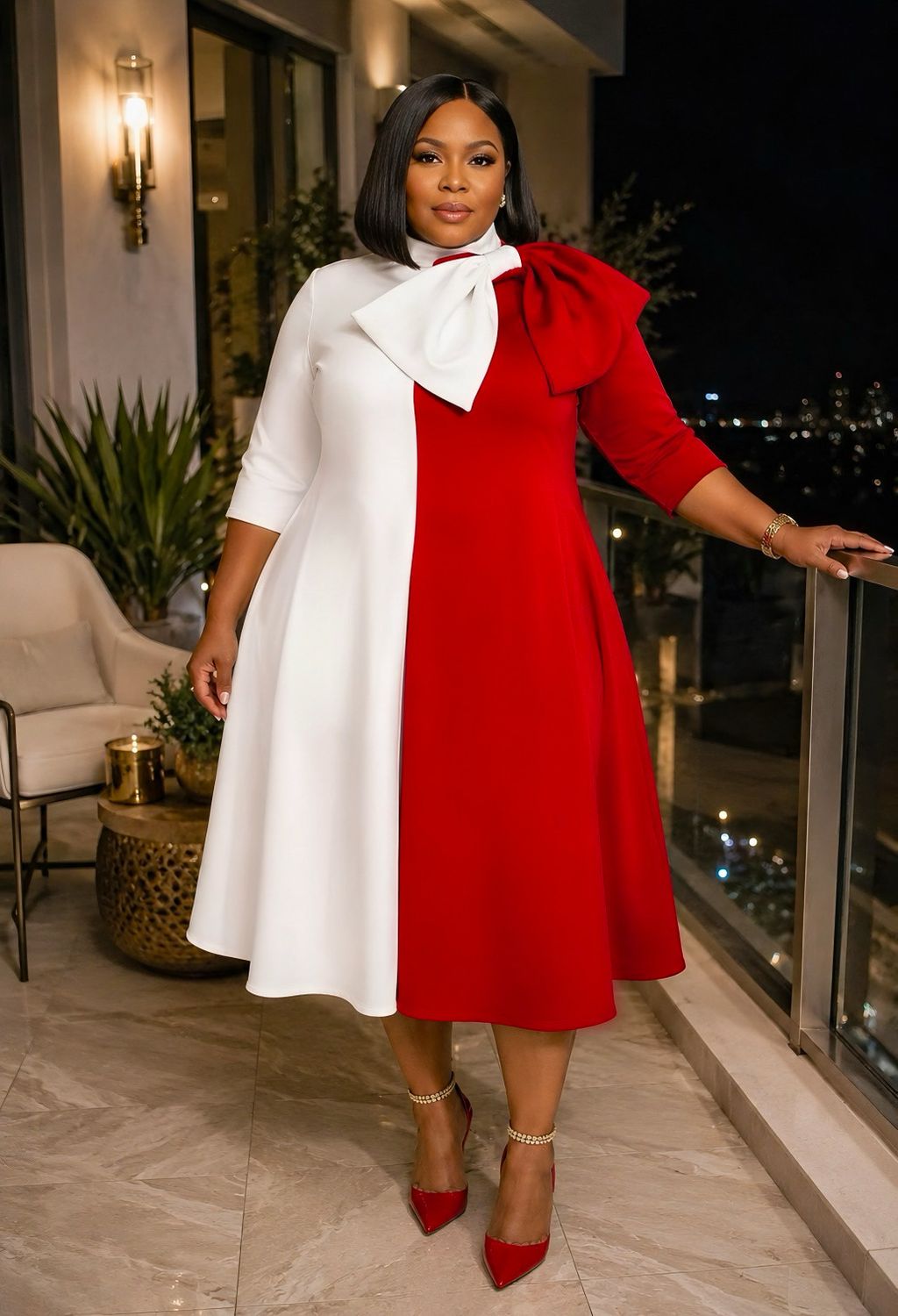 Iconic Candy Cane Bow Dress