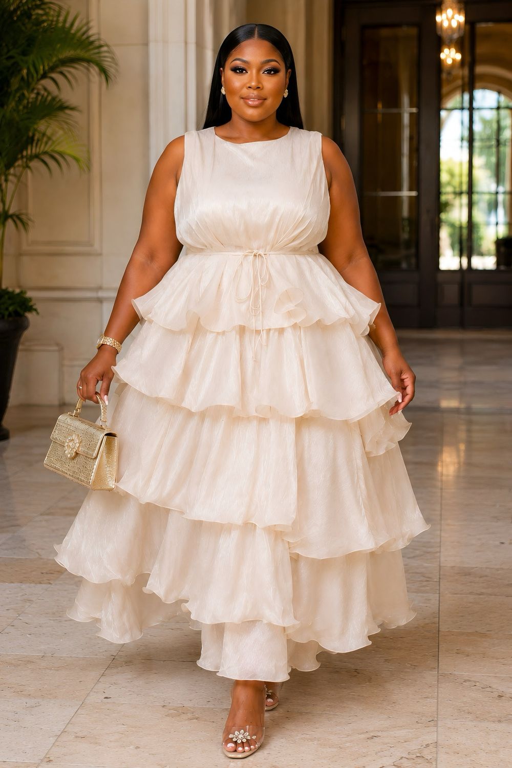 Apricot Jubilee Tier Dress