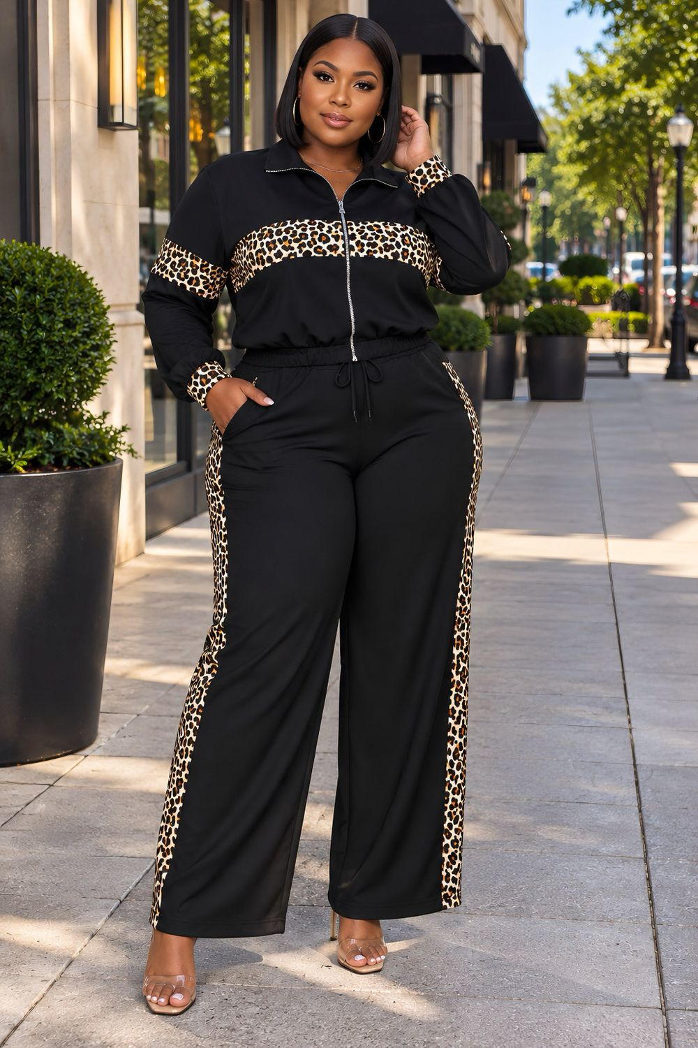 Justice Leopard Jogger Set