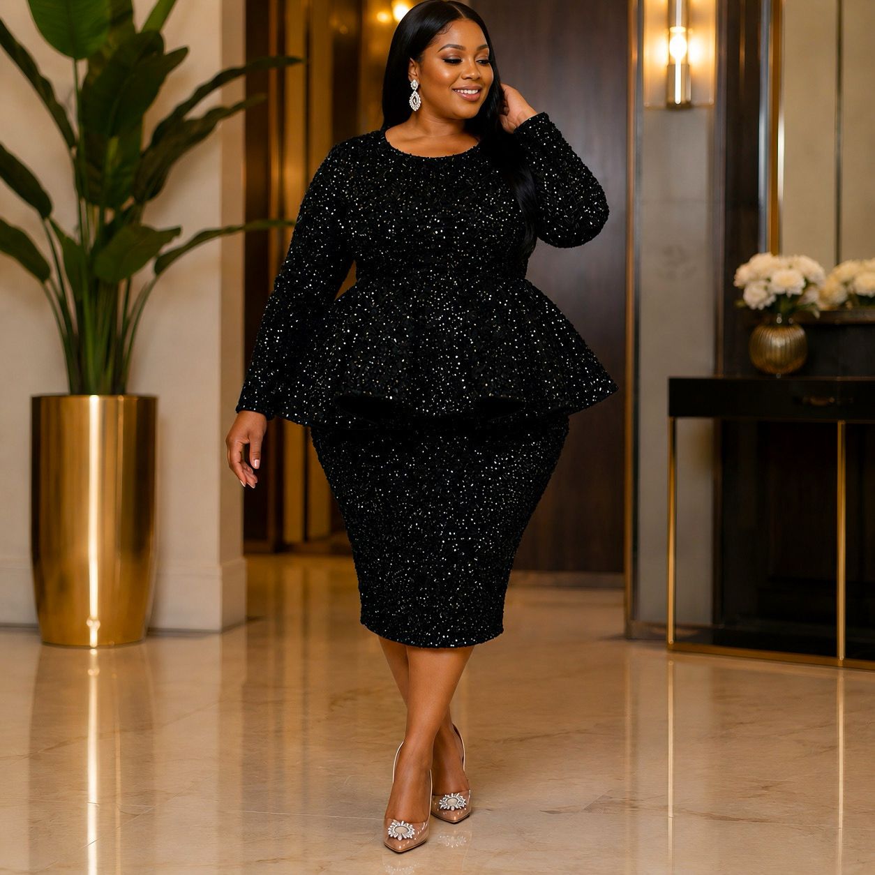 Night Legacy Sequin Skirt Set