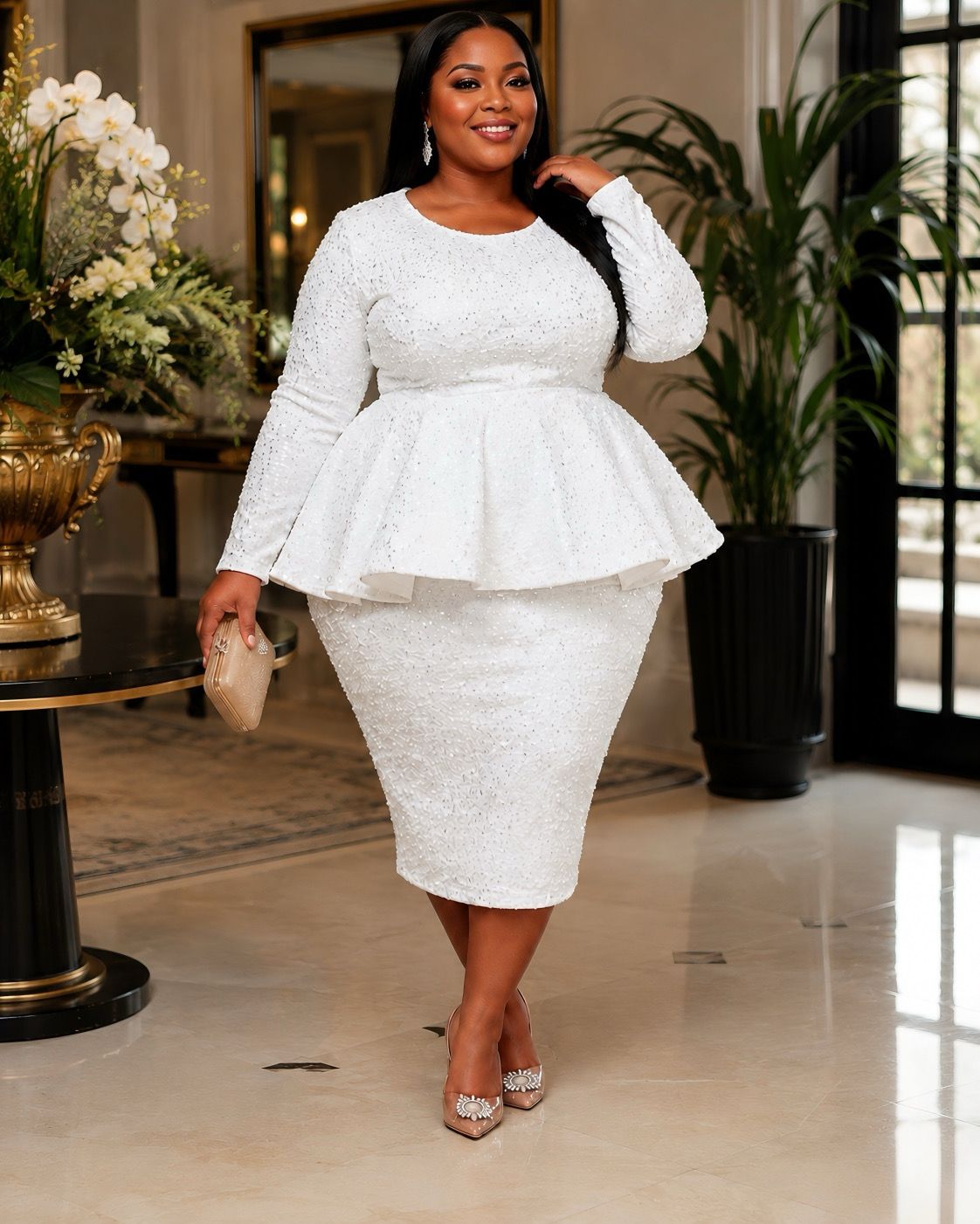 Snow Legacy Sequin Skirt Set