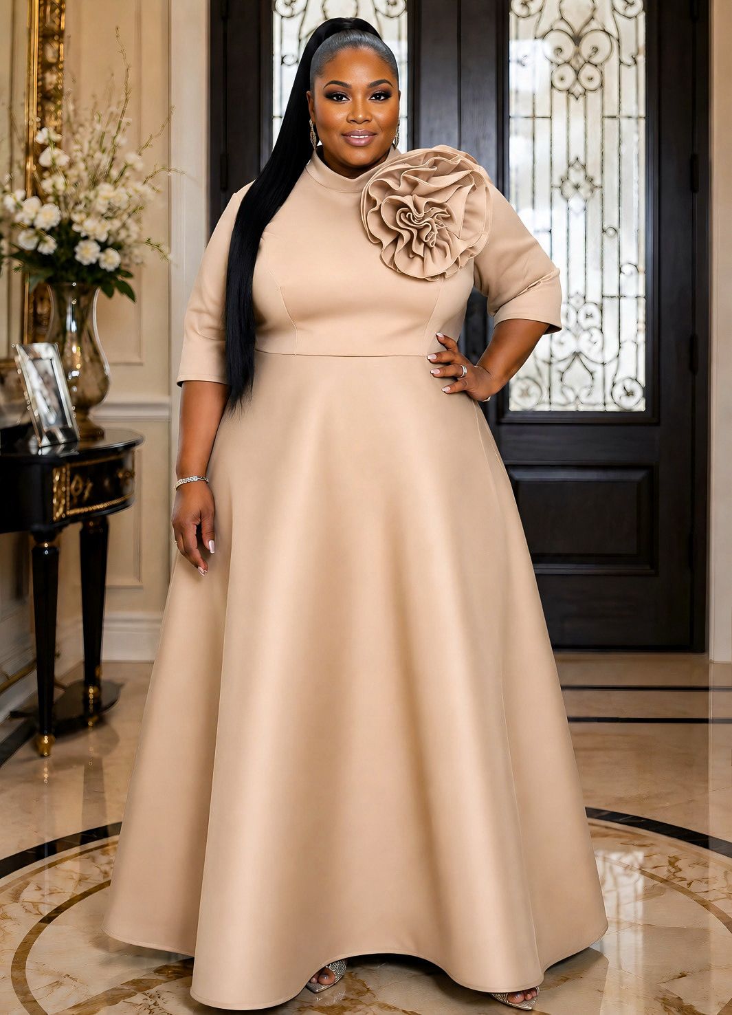 Gold Solenne Dress