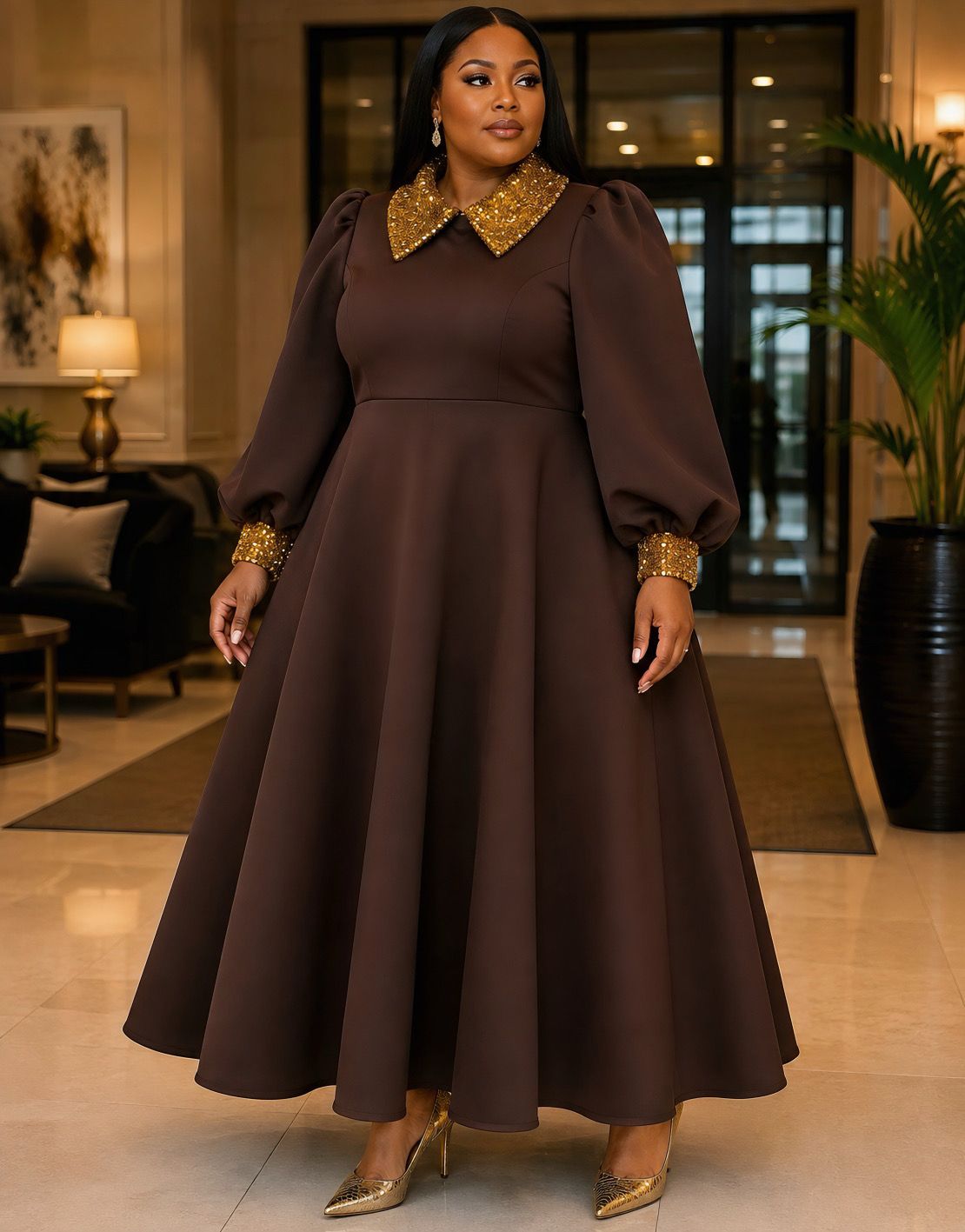 Chocolate Destiny Sequin Dress