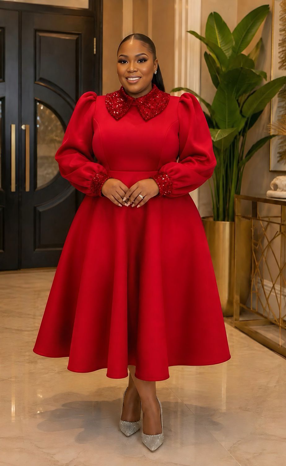 Red Destiny Sequin Dress