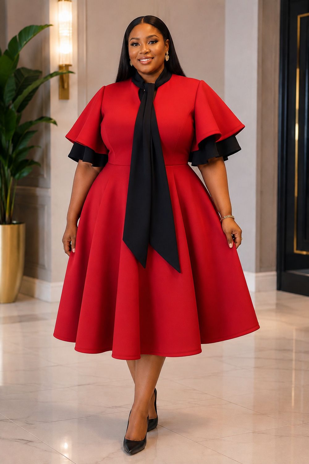 Red Fallon Swing Dress