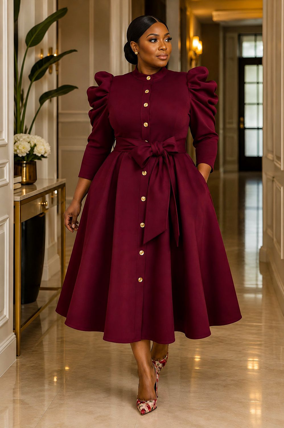 Wine Stellar Nutcracker Dress