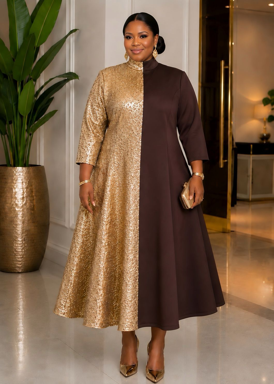 Golden Galaxy Schall Dress