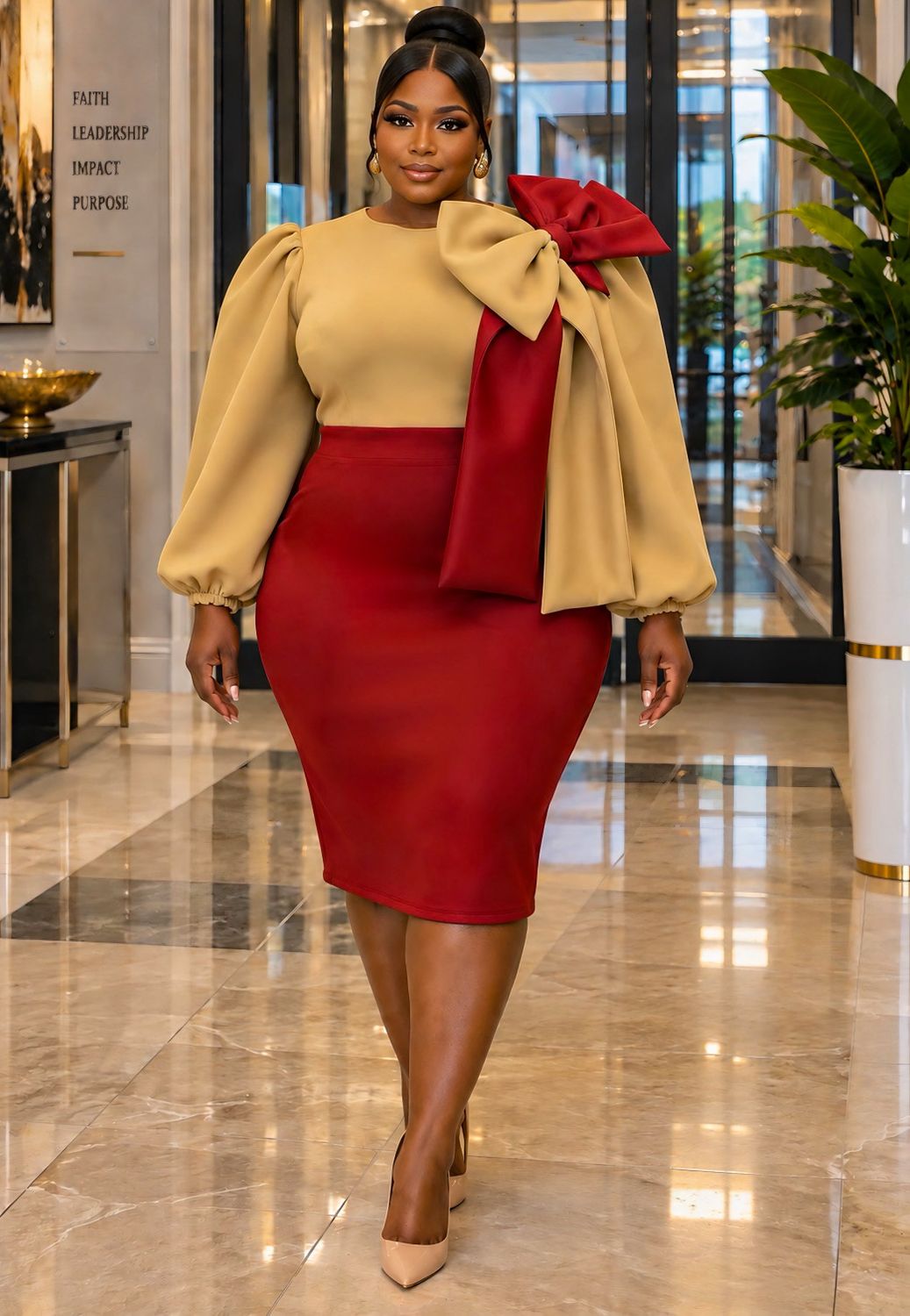Rust Signature Bow Dress