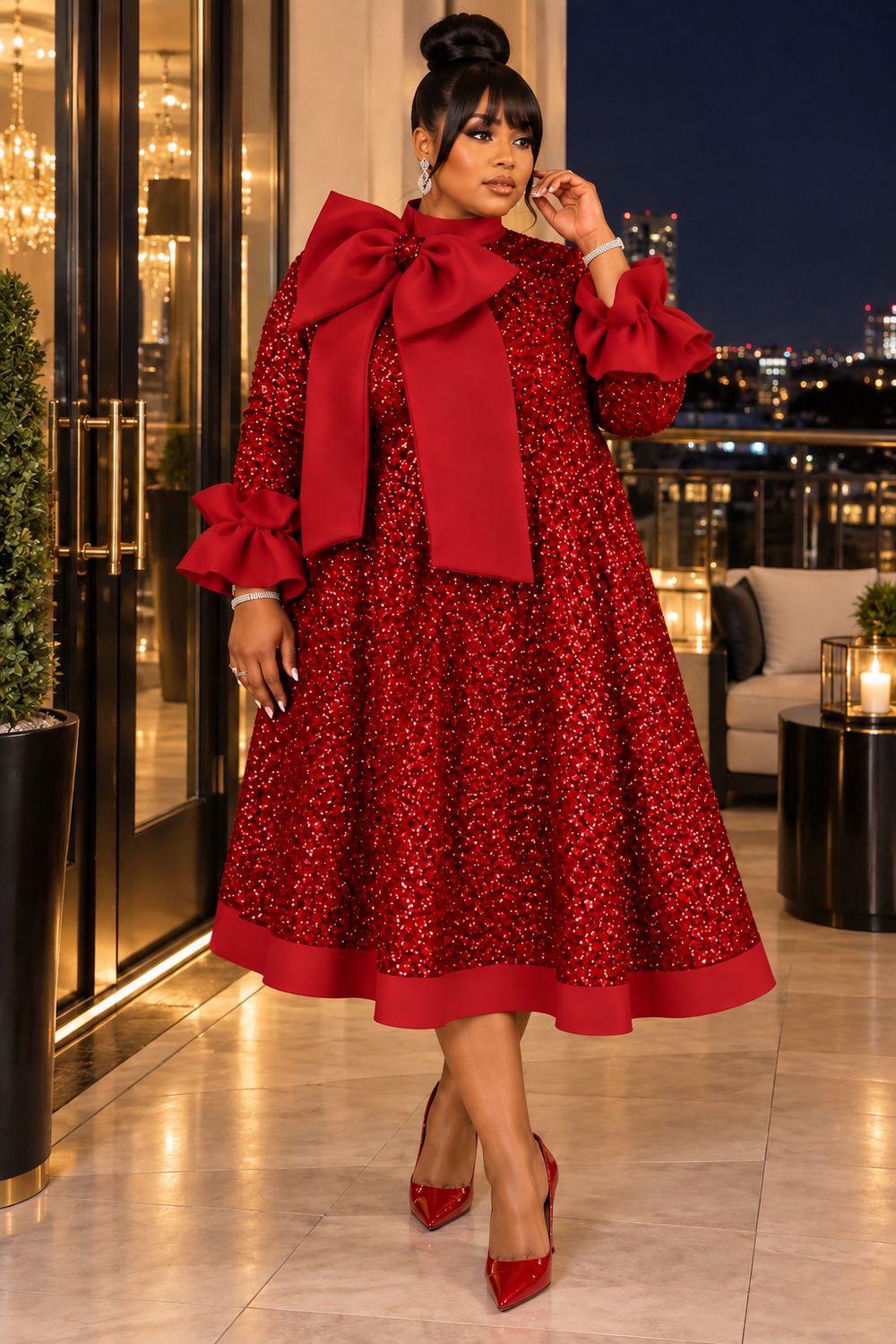 Ruby Throne Sequin Dress
