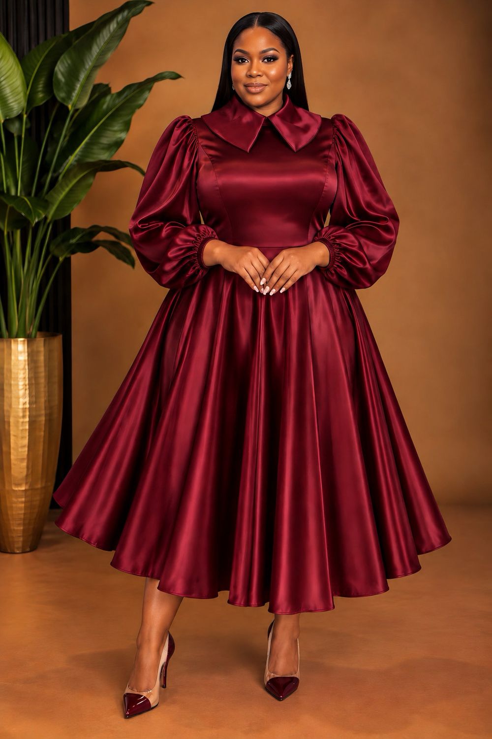 Wine Fantasy Swing Dress