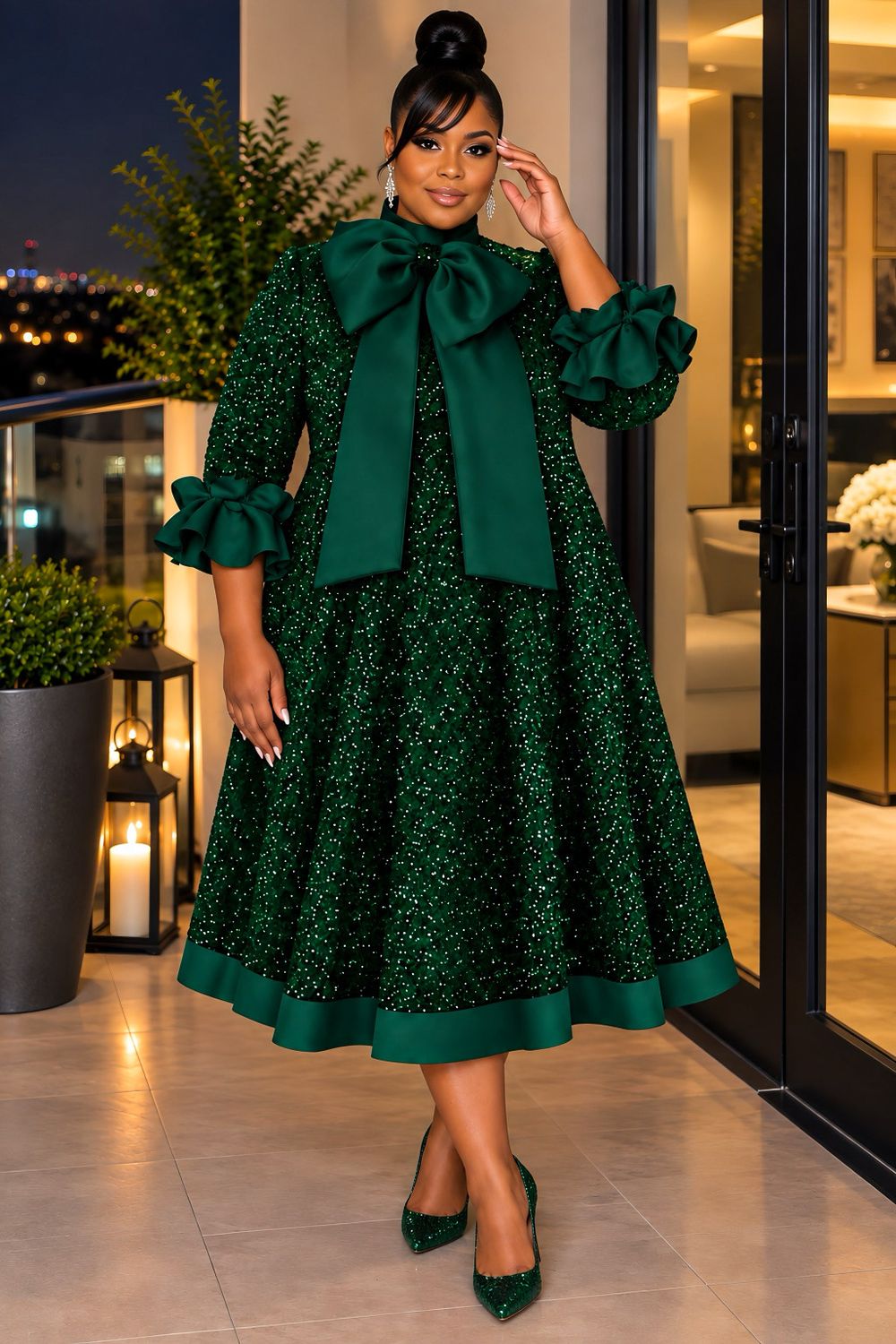 Evergreen Throne Sequin Dress