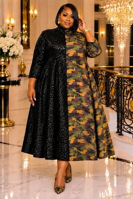 Jungle Camo Sequin Dress