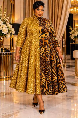 Golden Safari Sequin Dress