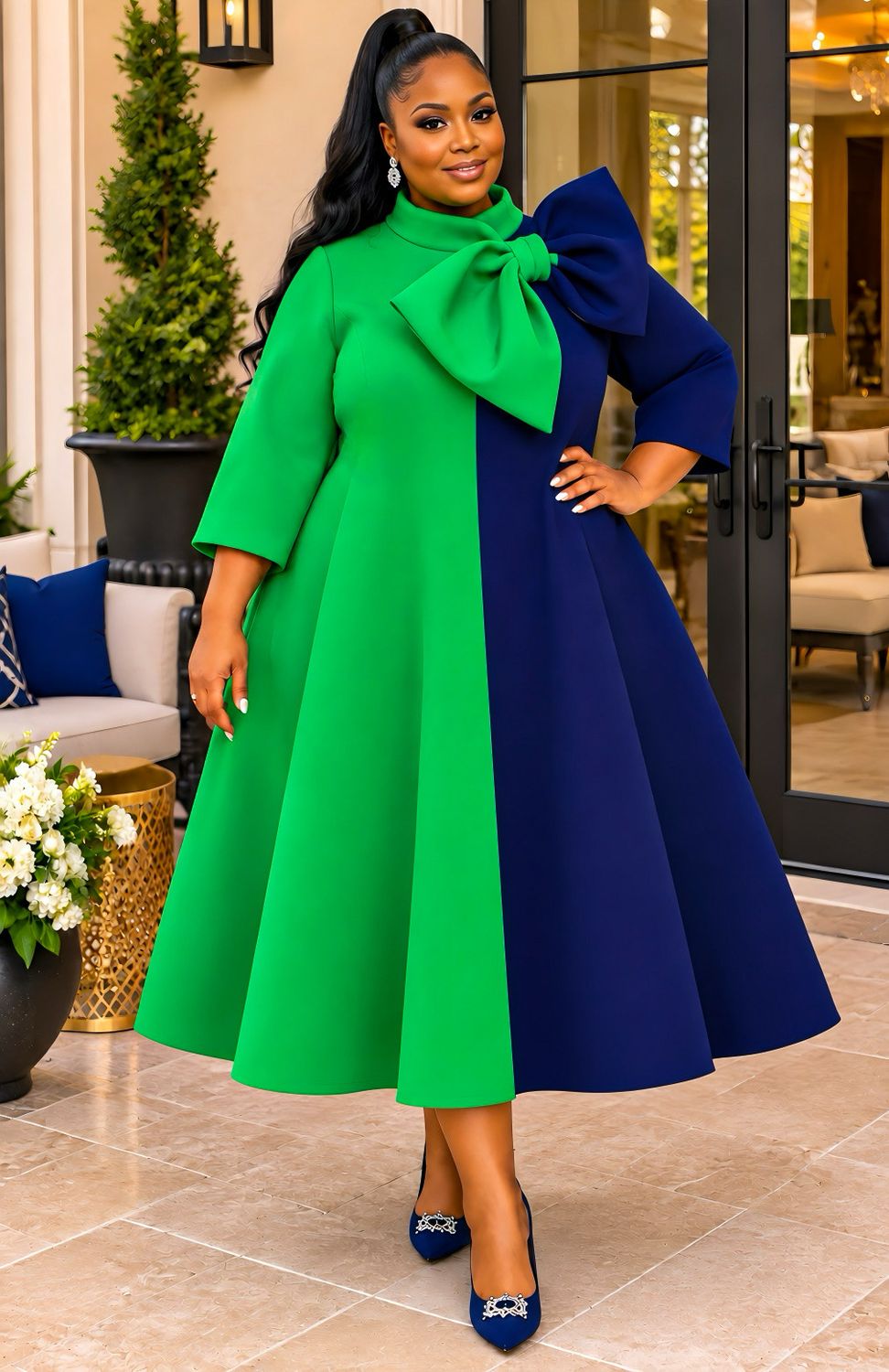 Emerald Iconic Bow Dress