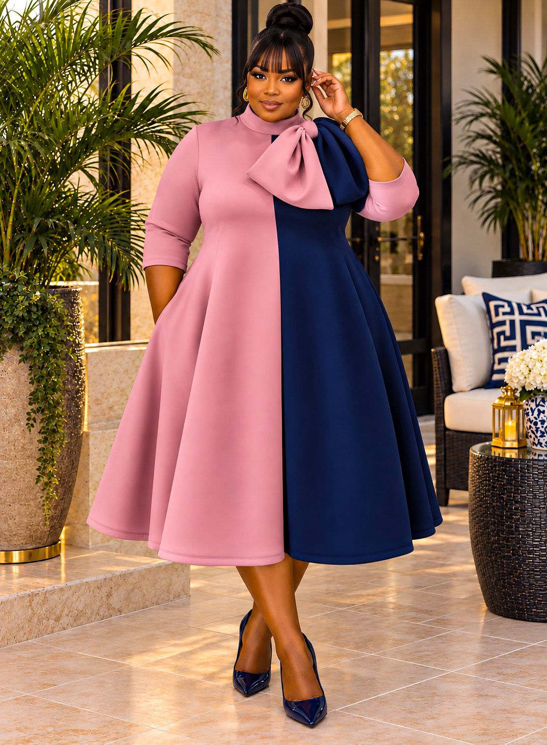 Blushing Iconic Bow Dress
